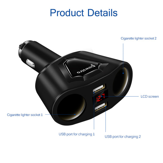 3.1A Dual USB Car Charger Cigarette Lighter