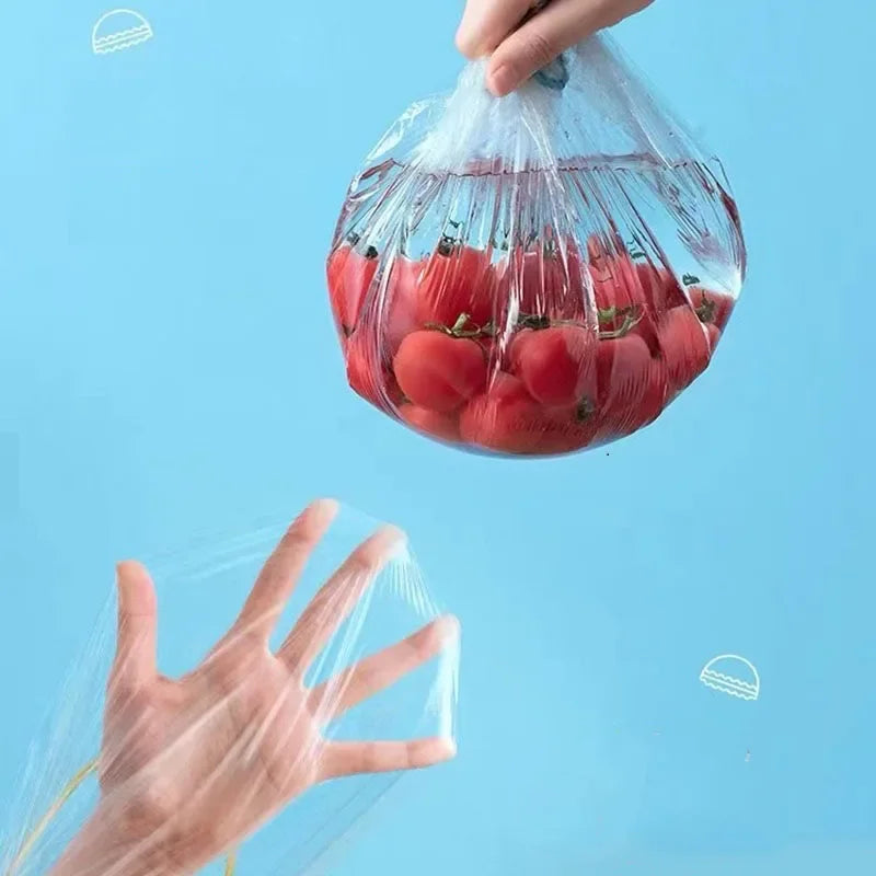 100 Pcs Elastic Food Covers, Disposable Plastic Bowl Lids for Fruit &