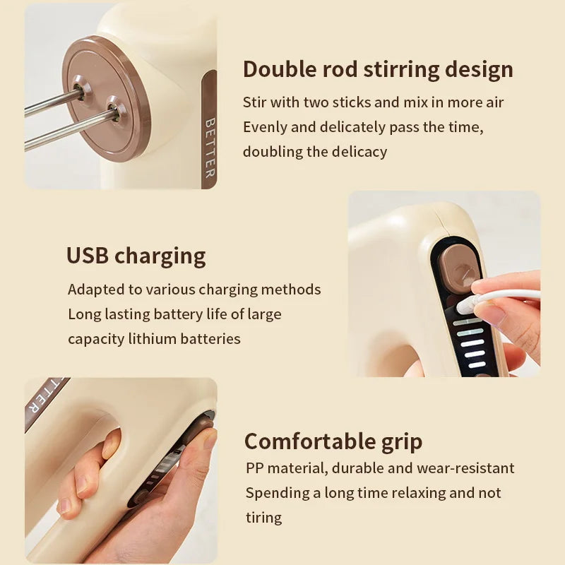 Handheld Electric Food Mixer Machine Wireless Portable Automatic Cake