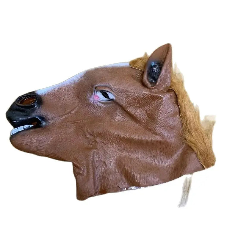 Men Brown Horse Masks Girl Funny Horse Head Mask Latex Animal Mask