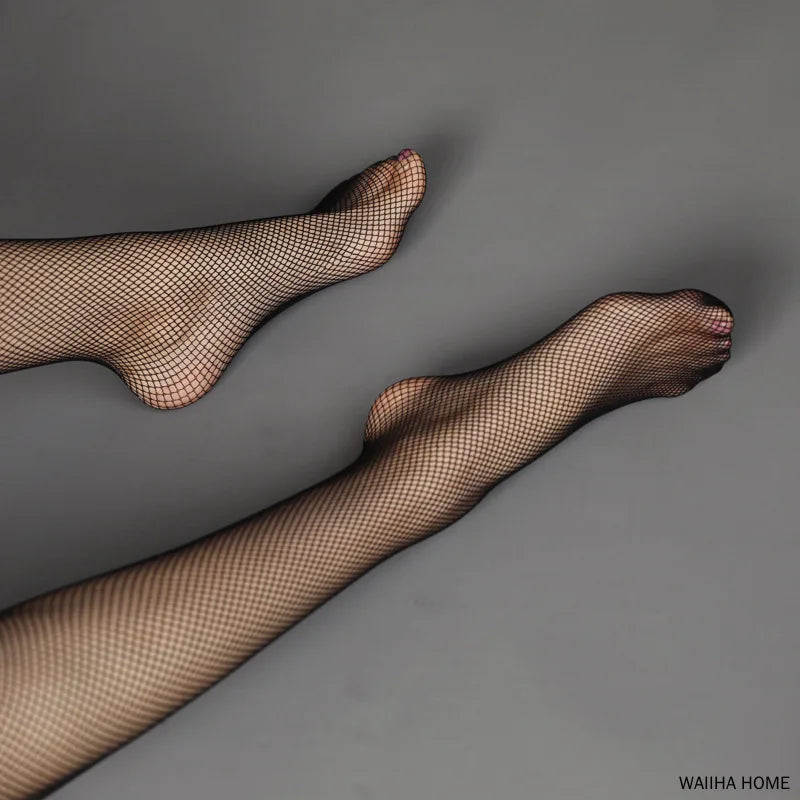 Sexy Black Fishnet Non-Slip Stockings Women Hollow Out Tight High Over