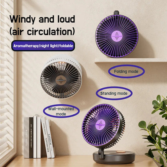 6 Inch Multifunctional Foldable Glow-in-the-dark Fan Desktop USB Mute