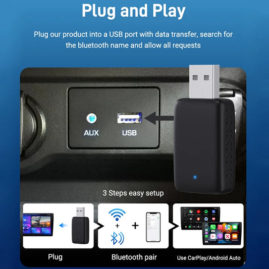NEW Mini 2in1 Wireless Carplay Adapter And Android Auto Wireless