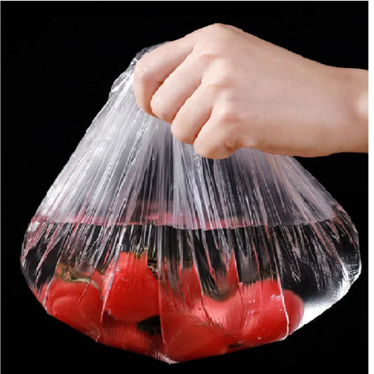100 Pcs Elastic Food Covers, Disposable Plastic Bowl Lids for Fruit &