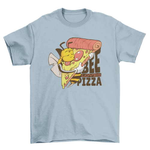 Bee loves pizza funny insect cartoon yummy snacks t-shirt