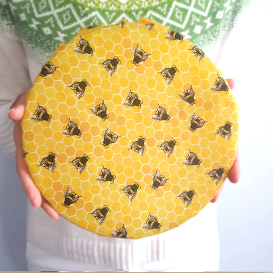 *Classic Set of 3 L, M, S Beeswax Food Wraps | Bee Happy