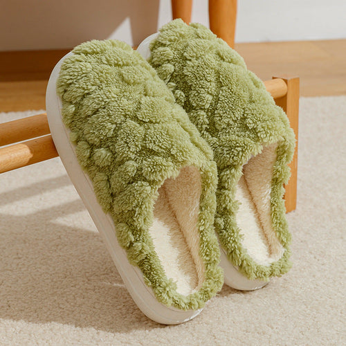 Home Fuzzy Slipper Unisex Cartoon Winter Plush Slipper Anti-Skid Soft
