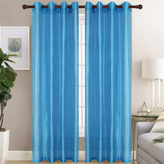 Christina - Faux Silk Semi Sheer Panel - Set of Two - Assorted Colors