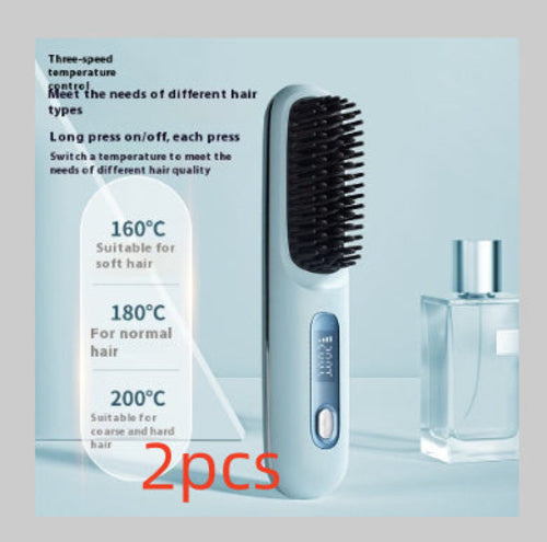 2 In 1 Straight Hair Comb Wireless Hair Straightener Brush Hair Fast