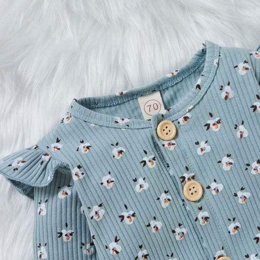 StripeNest™ – Two-Tone Cotton Romper for Babies & Toddlers