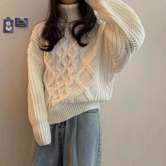 Retro Turtleneck Sweater Long-sleeved
