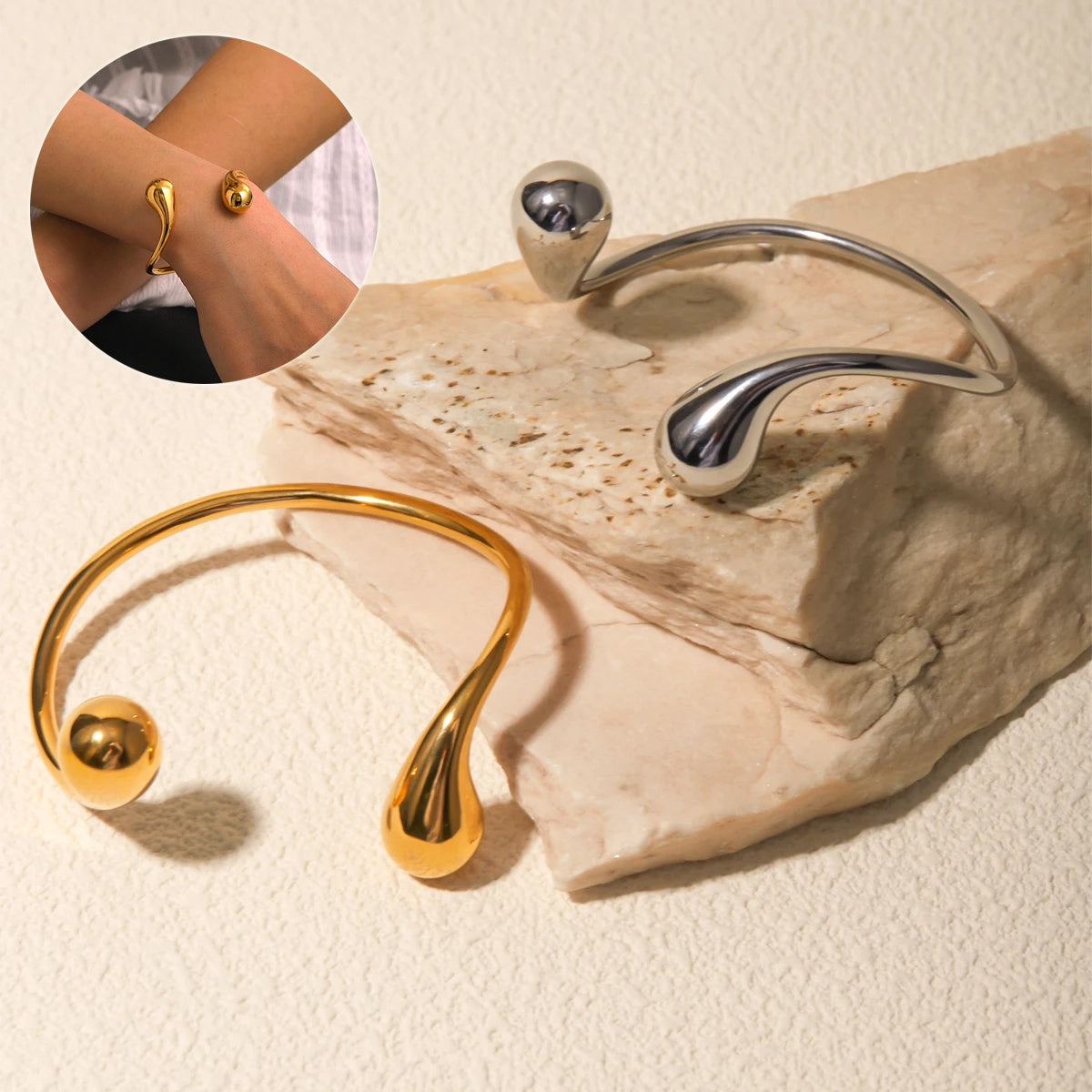 Fashion Jewelry Minar Hip Hop Metallic Irregular Water Drop Twist