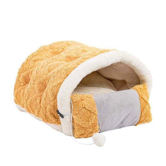 Cozy Cave Cat Bed: Arctic Velvet Game Console