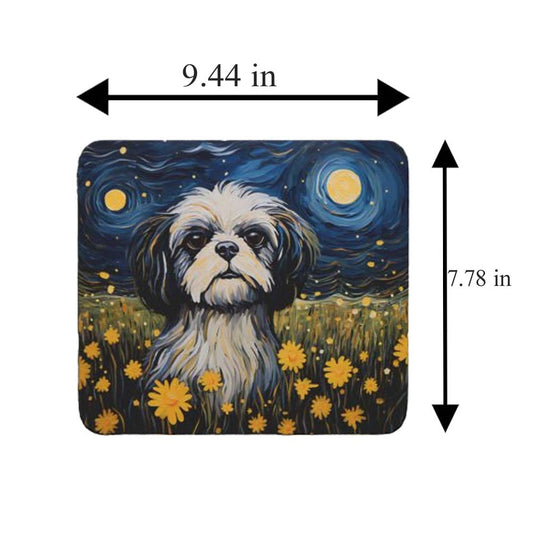 Starry Night Dog Shih-Tzu Non-Slip Computer Mousepad