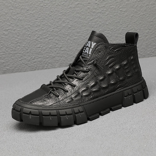 UrbanEdge™ – Men’s High-Top Leather Boots with Warm Lining