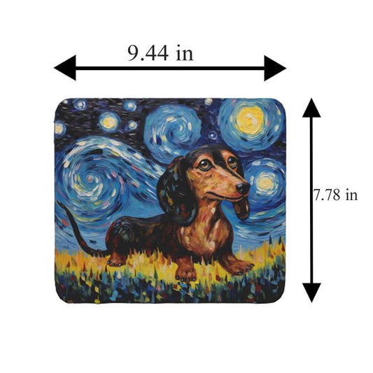 Starry Night Dog Dachshund Non-Slip Computer Mousepad