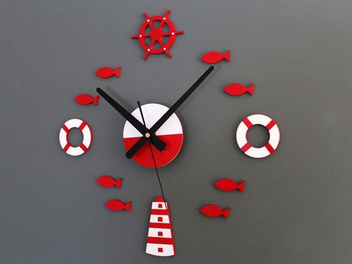 Diy Tower Rudder Buoy Combination Wall Clock