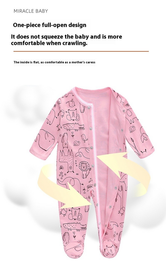 MiniSnug™ – Long Sleeve Baby Romper with Animal Print