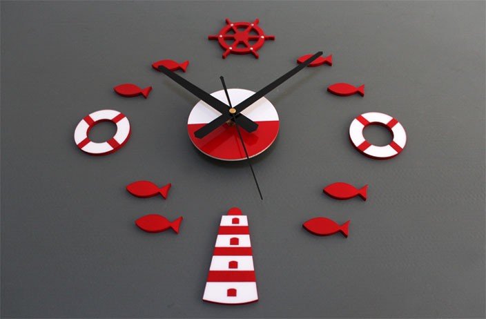 Diy Tower Rudder Buoy Combination Wall Clock