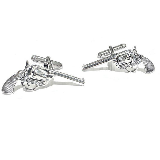 Silver Revolver Cufflinks