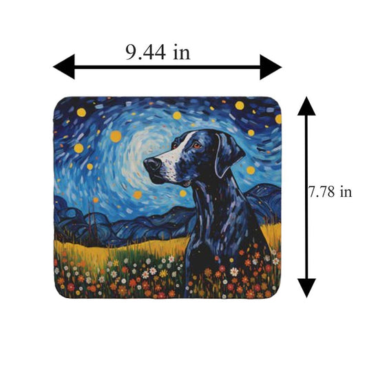 Starry Night Dog Great Dane Non-Slip Computer Mousepad
