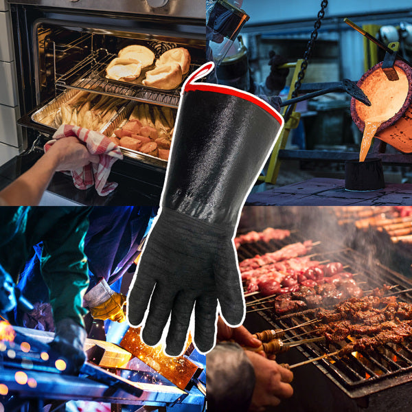 14" Oven Gloves Smoke Resistant BBQ Grill Gloves Fire Resistant