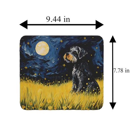 Starry Night Dog Miniature-Schnauzer Non-Slip Computer Mousepad