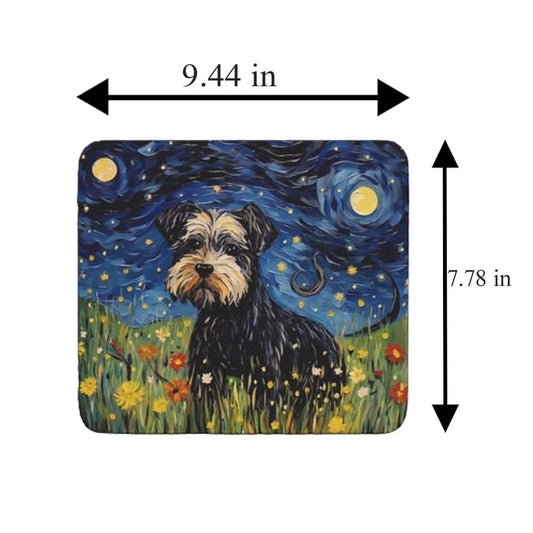 Starry Night Dog Miniature-Schnauzer Non-Slip Computer Mousepad