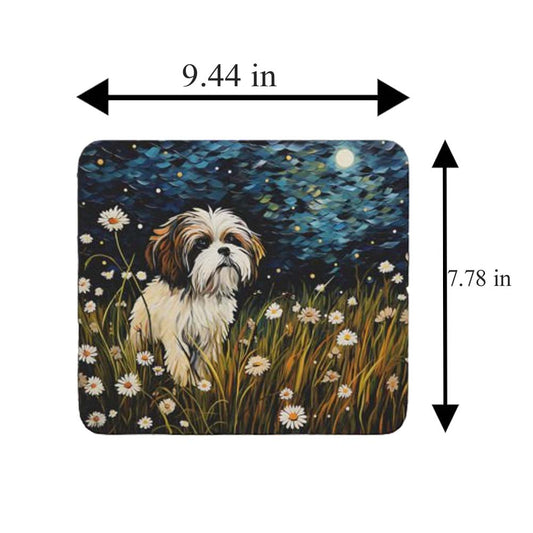 Starry Night Dog Shih-Tzu Non-Slip Computer Mousepad