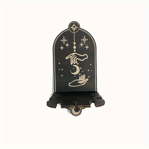 1pc Rustic Wooden Bat Crystal Floating Shelf - Wall Hanging Decorative