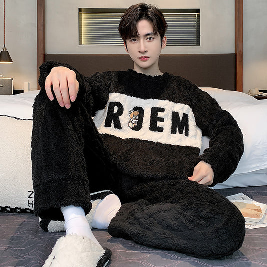 Thickened Coral Velvet Pajamas Suit