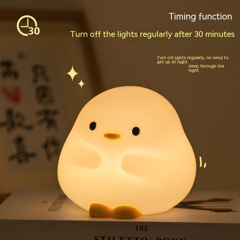 Cute Duck LED Night Lamp Cartoon Silicone USB Rechargeable Sleeping