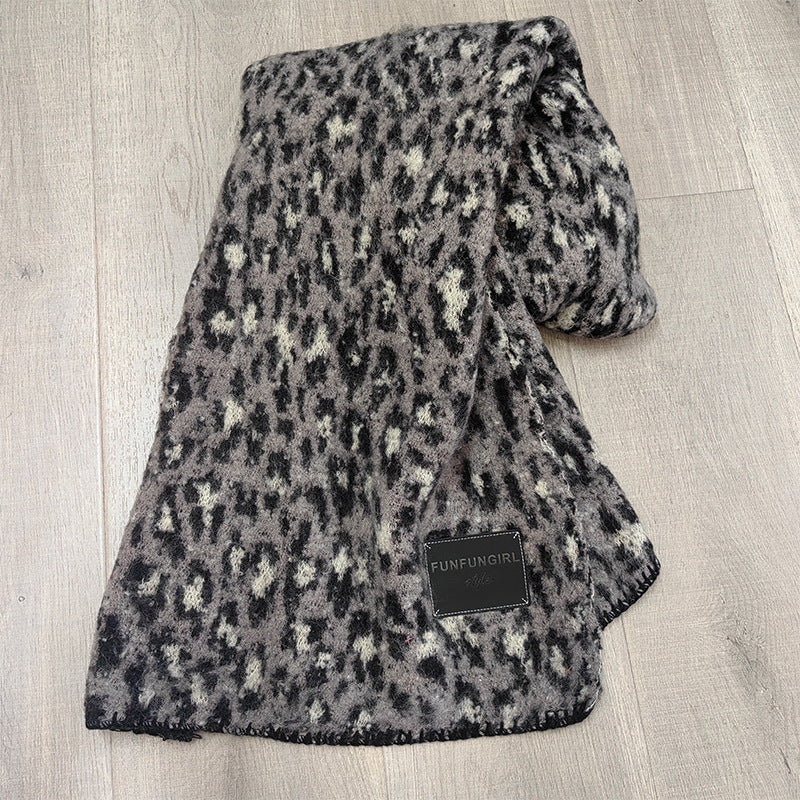Warm Leopard Print Scarf