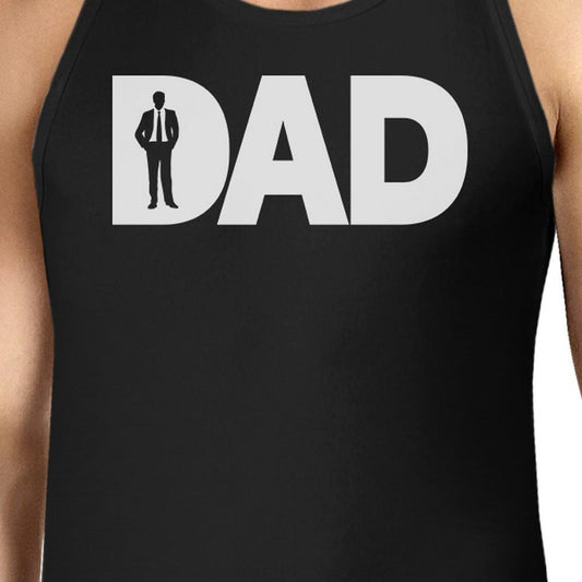 Dad Business Mens Black Unique Graphic Tank Top