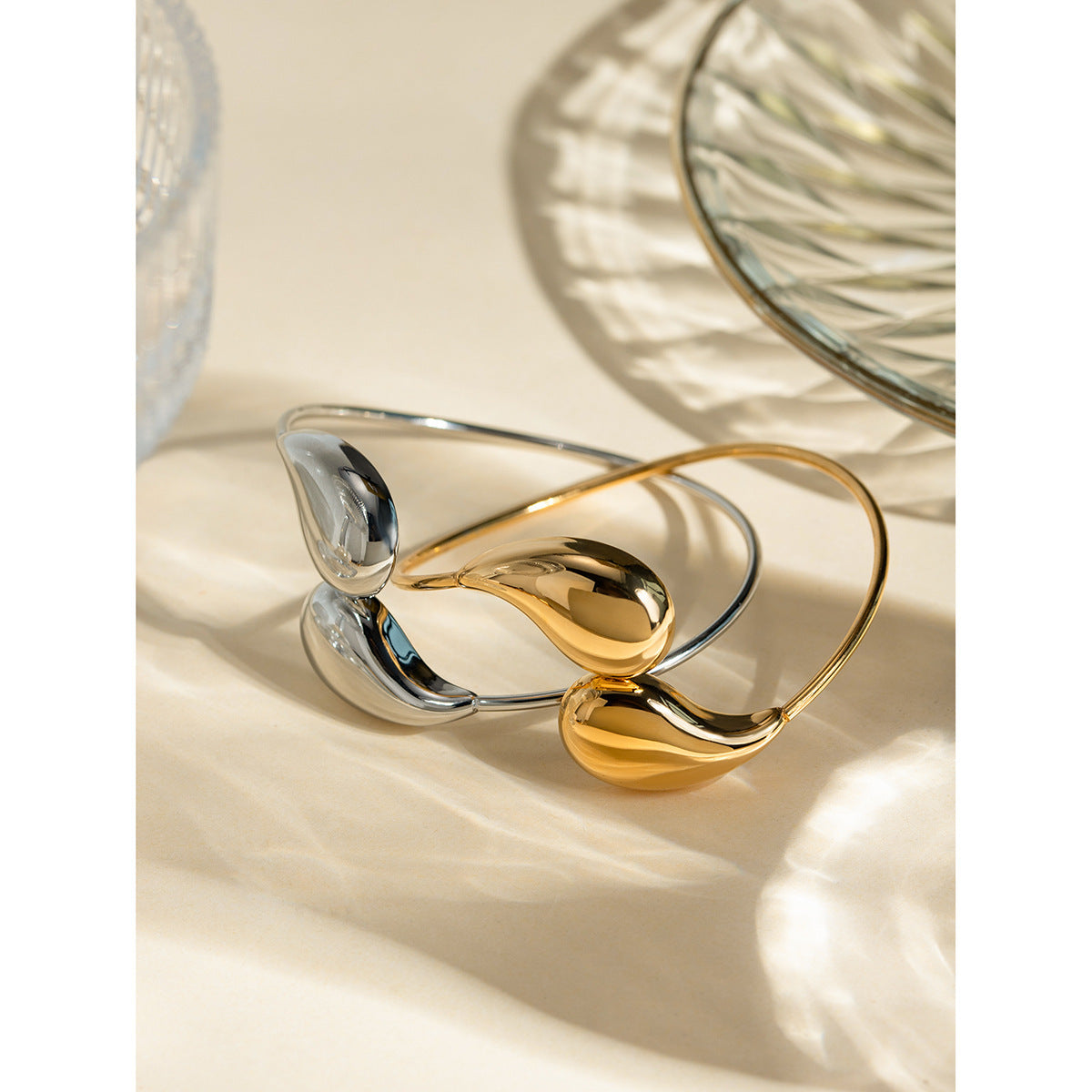 Fashion Jewelry Minar Hip Hop Metallic Irregular Water Drop Twist