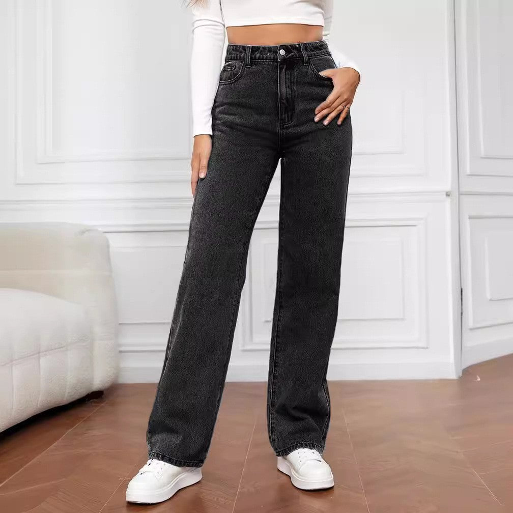 Straight Jeans Women's Mid Waist