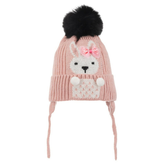 Infant & Toddler Knitted Winter Beanie with Furry Lined Earflaps For
