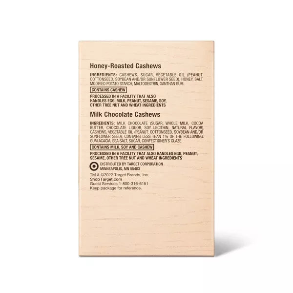 Good & Gather Honey Roasted Cashews & Milk Chocolate Cashews, 10oz/10c