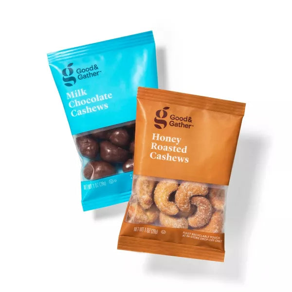Good & Gather Honey Roasted Cashews & Milk Chocolate Cashews, 10oz/10c