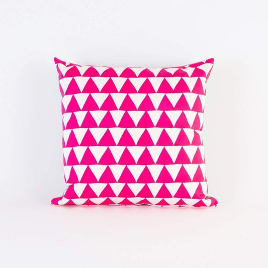 Hot Pink Mountains of Montana Triangle Screen Print Organic Pillow