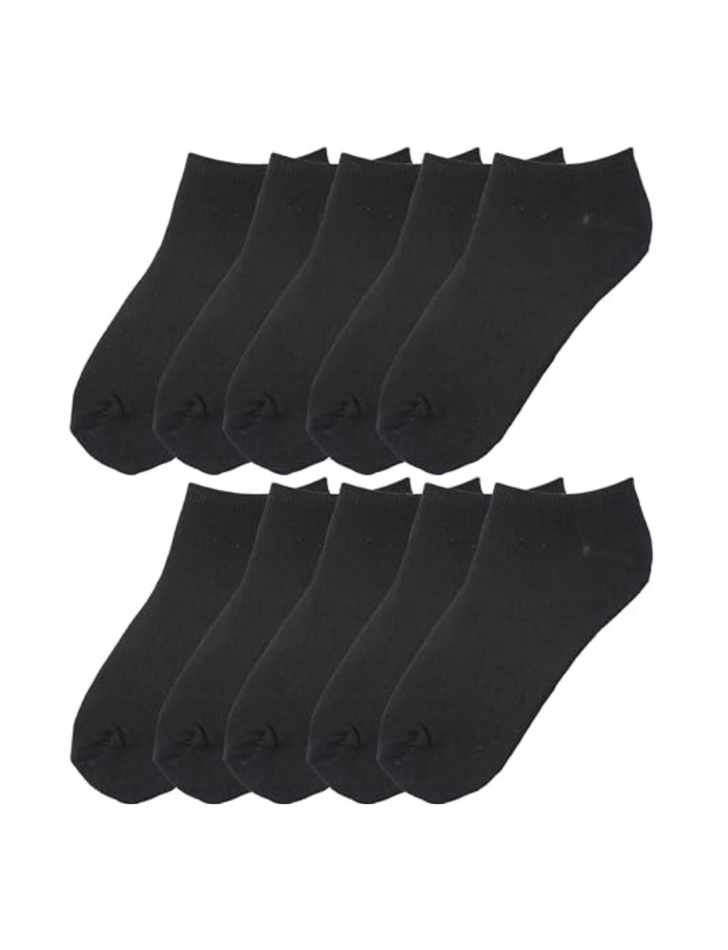 Big Kids Boys 10 Pairs Classy Lightweight Novelty Plain Solid Black
