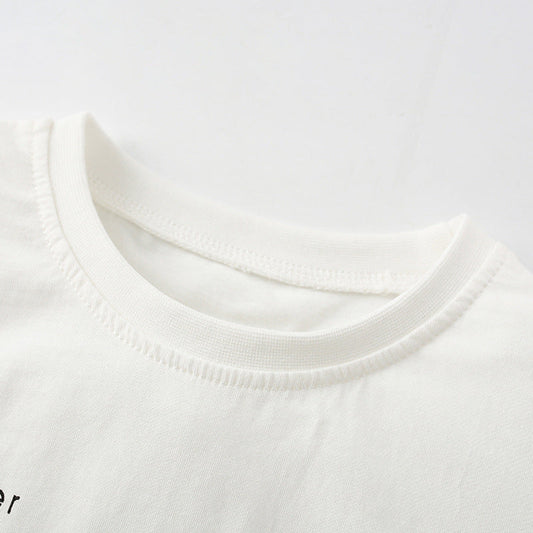 Baby Boy Cartoon Print Pattern Crewneck Summer Sets