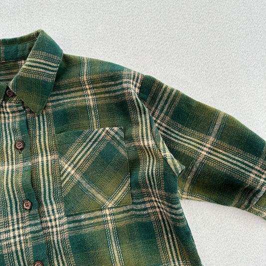 European and American Vintage Style Kids’ Outerwear: Plaid Long