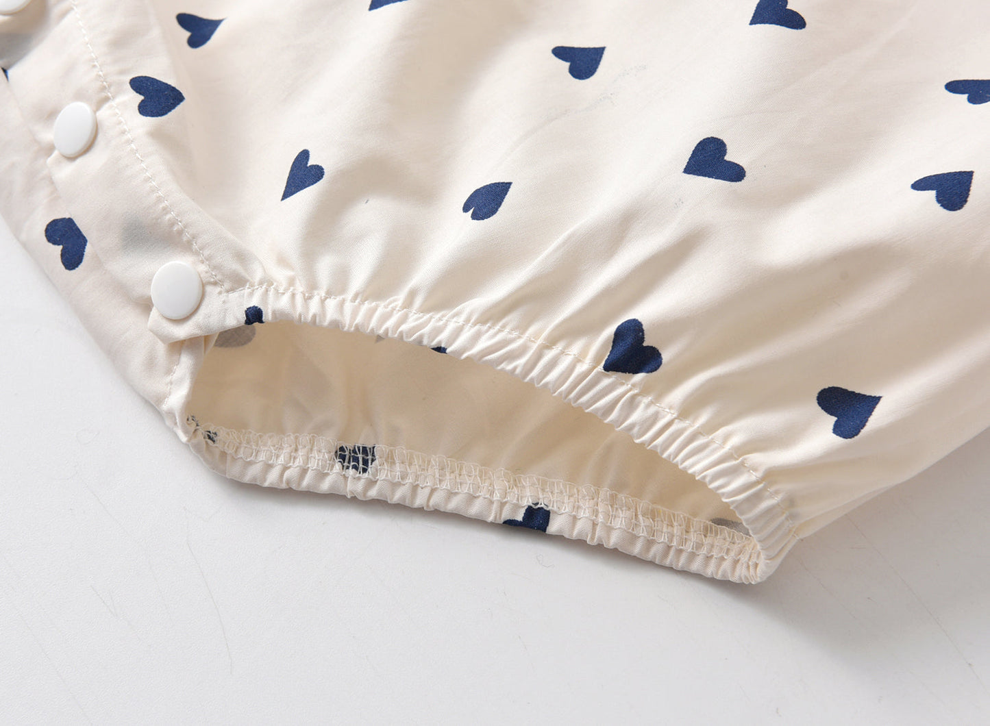 Baby Girls Heart Print With Headband Long-Sleeved Onesies