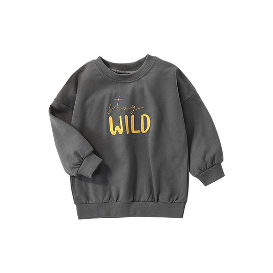 Baby Boy Slogan Pattern Solid Color Good Quality Hoodie
