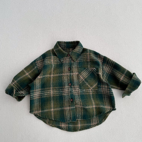 European and American Vintage Style Kids’ Outerwear: Plaid Long