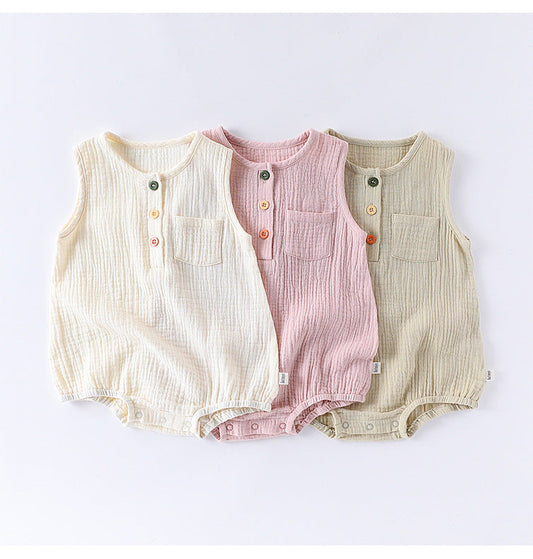 Summer Arrival Baby Unisex Sleeveless Plain Onesies Bodysuits