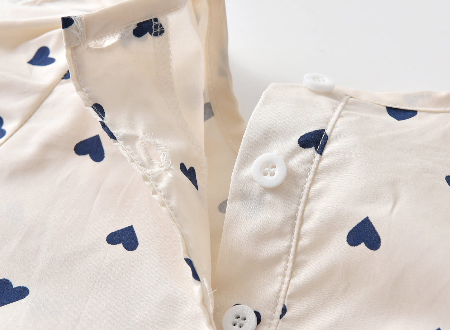 Baby Girls Heart Print With Headband Long-Sleeved Onesies