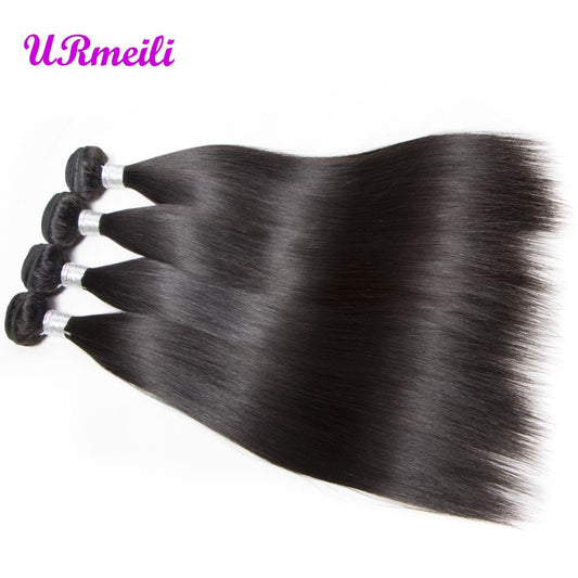 Indian Straight Virgin Hair Bundles With Frontal HD Transparent Lace