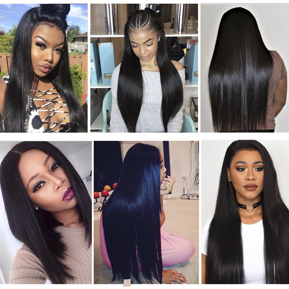 Indian Straight Virgin Hair Bundles With Frontal HD Transparent Lace